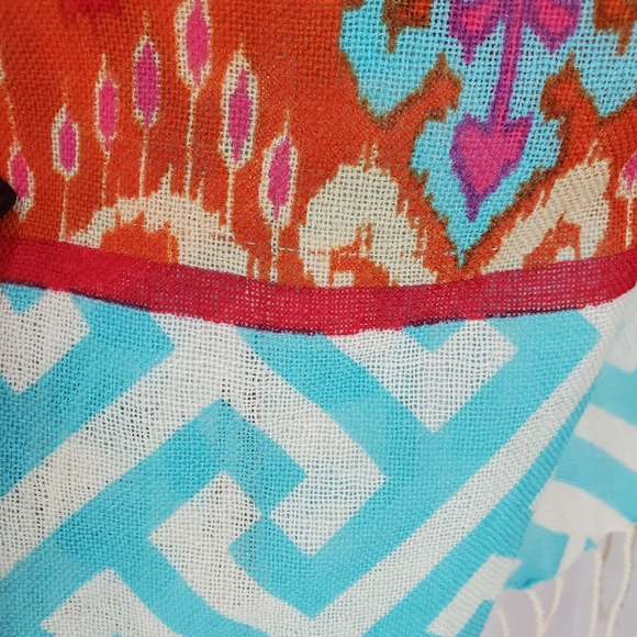 Spartina 449 Scarf Wrap Shawl Colorful Fringe 100% Australian Wool Art to Wear - Picture 8 of 17